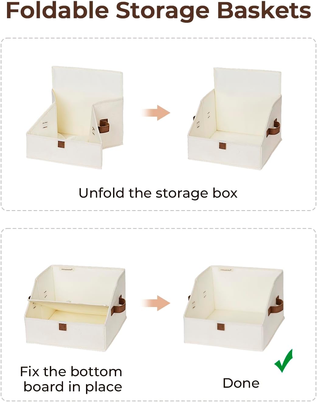 StorageWorks Closet Storage Bins, Trapezoid Organizer Box for Shelves, Fabric Clothes Bin, Foldable