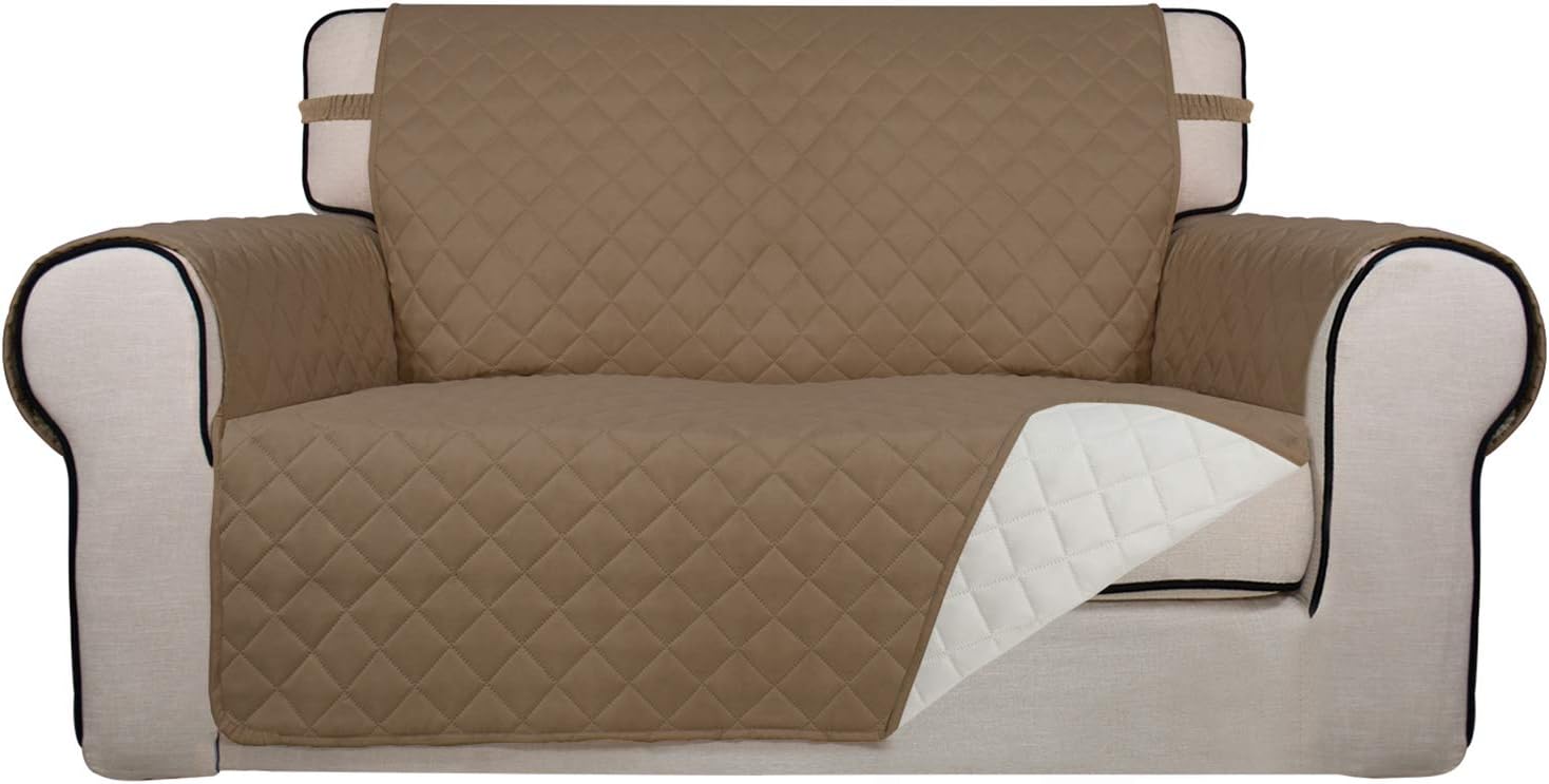 PureFit Reversible Quilted Sofa Cover, Water Resistant Medium Slipcover Furniture Protector