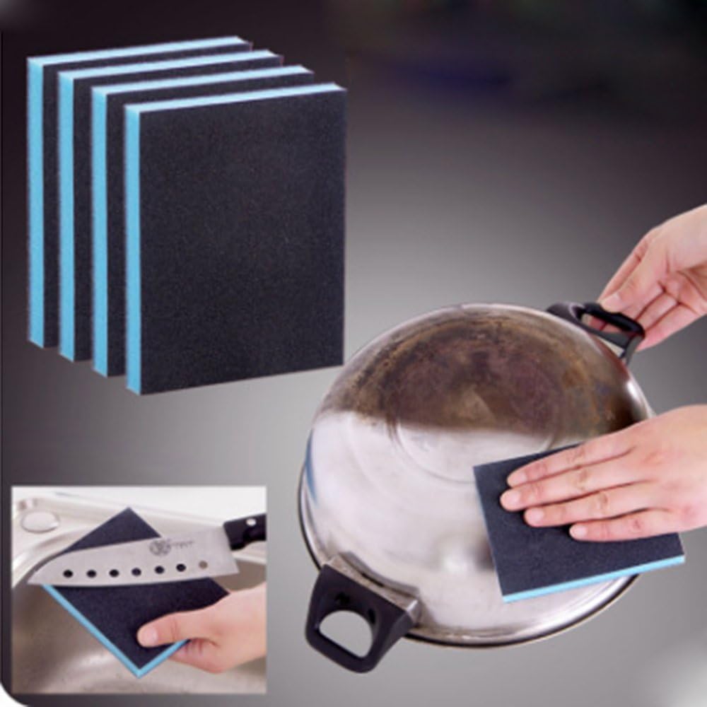 EORTA 8 Pcs Magic Cleaning Sponges Multi-Use Heavy Duty Scrub Scouring Eraser Pads with Carborundum