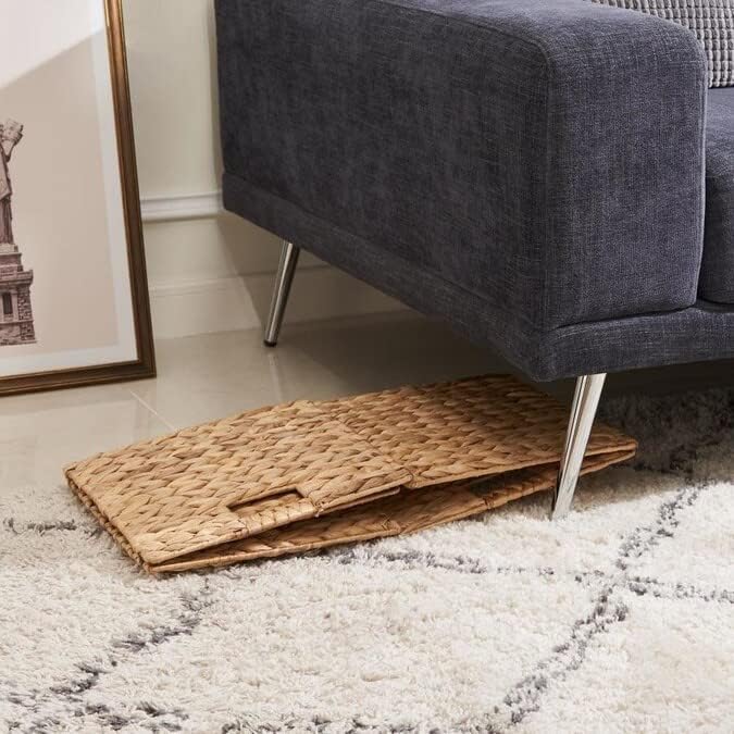 12x12x12 Storage Cube, Water Hyacinth Storage Baskets, Wicker Storage Baskets for Shelves, Woven