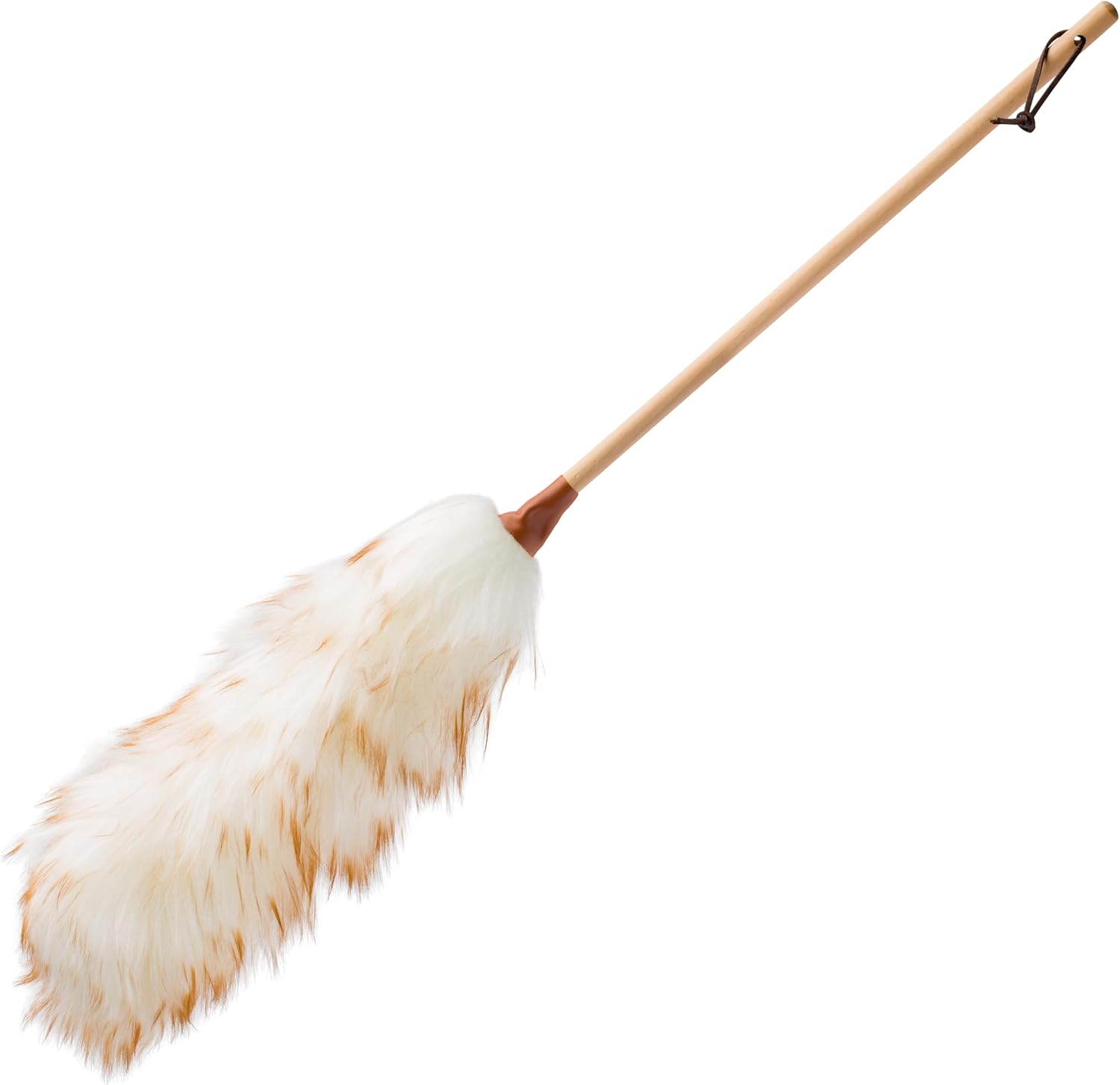 Redecker Lambswool Duster, Natural Magnet for Dust and Fine Particles, Cleans Without Scratching