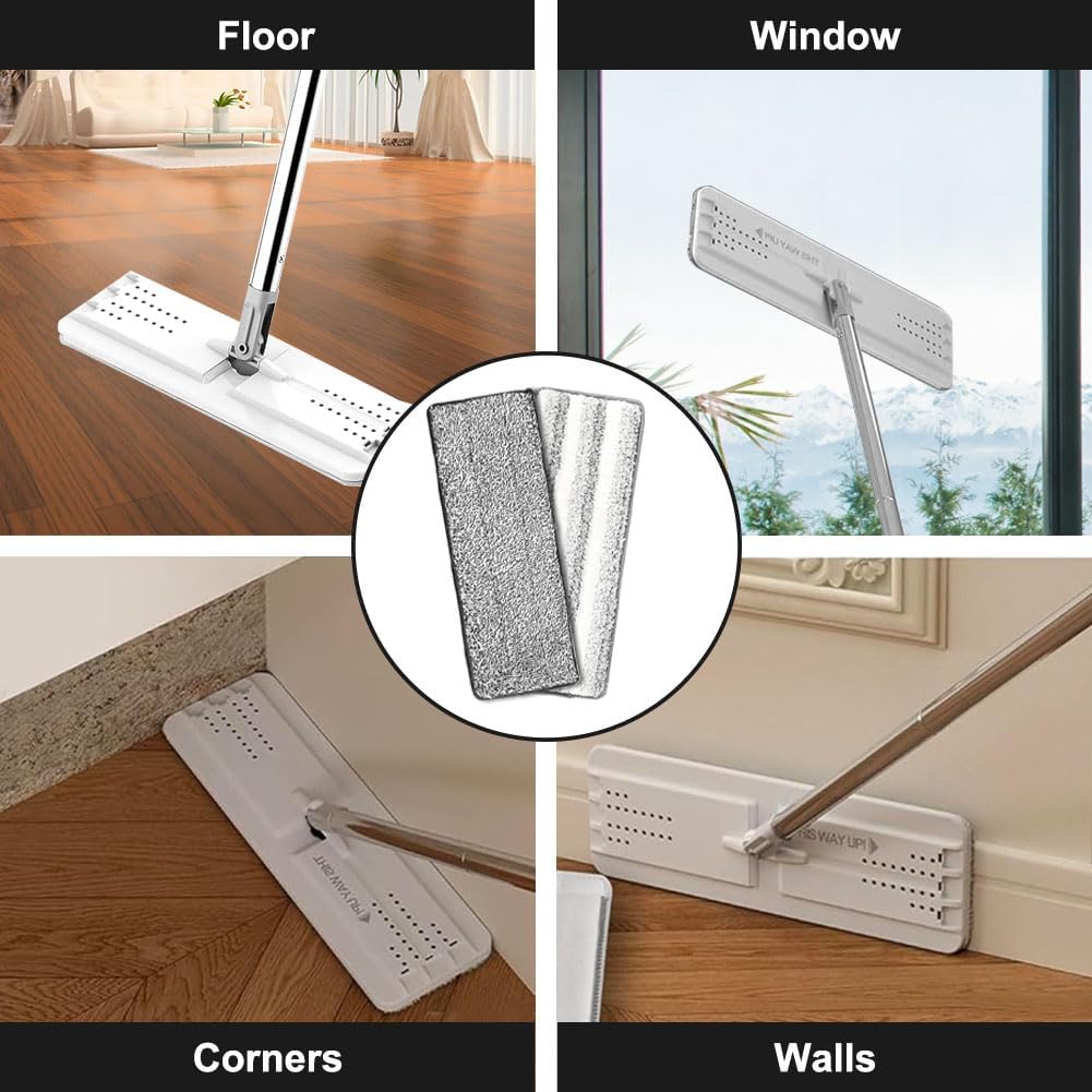 6 Pack Mop Replacement Pads for Joymoop - Microfiber Flat Mop Pads fit for JOYMOOP fit for Oshang