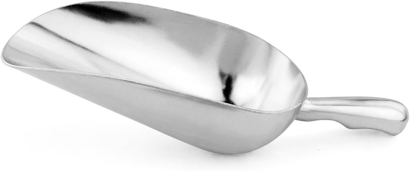 New Star Foodservice 34547 One-Piece Cast Aluminum Round Bottom Bar Ice Flour Utility Scoop, 24