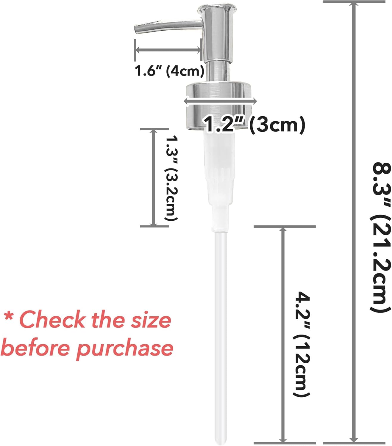 Soap Dispenser Pump Head Replacement 3 Pack, 28/400 Threads Standard Size, for Bathroom and Kitchen