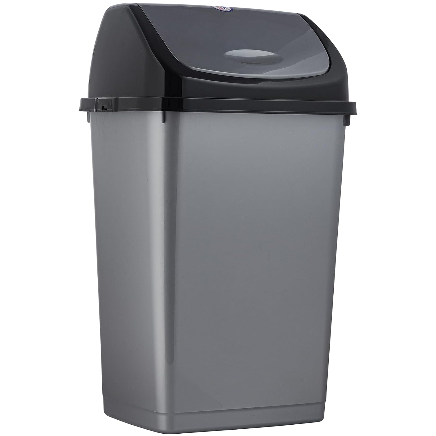 Superio Kitchen Trash Can 13 Gallon with Swing Lid, Plastic Tall Garbage Can Outdoor and Indoor