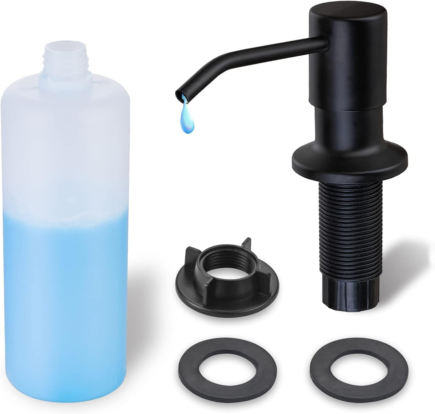 Built in Soap Dispenser for Kitchen Sink WEWE, Stainless Steel Matte Black in Counter soap