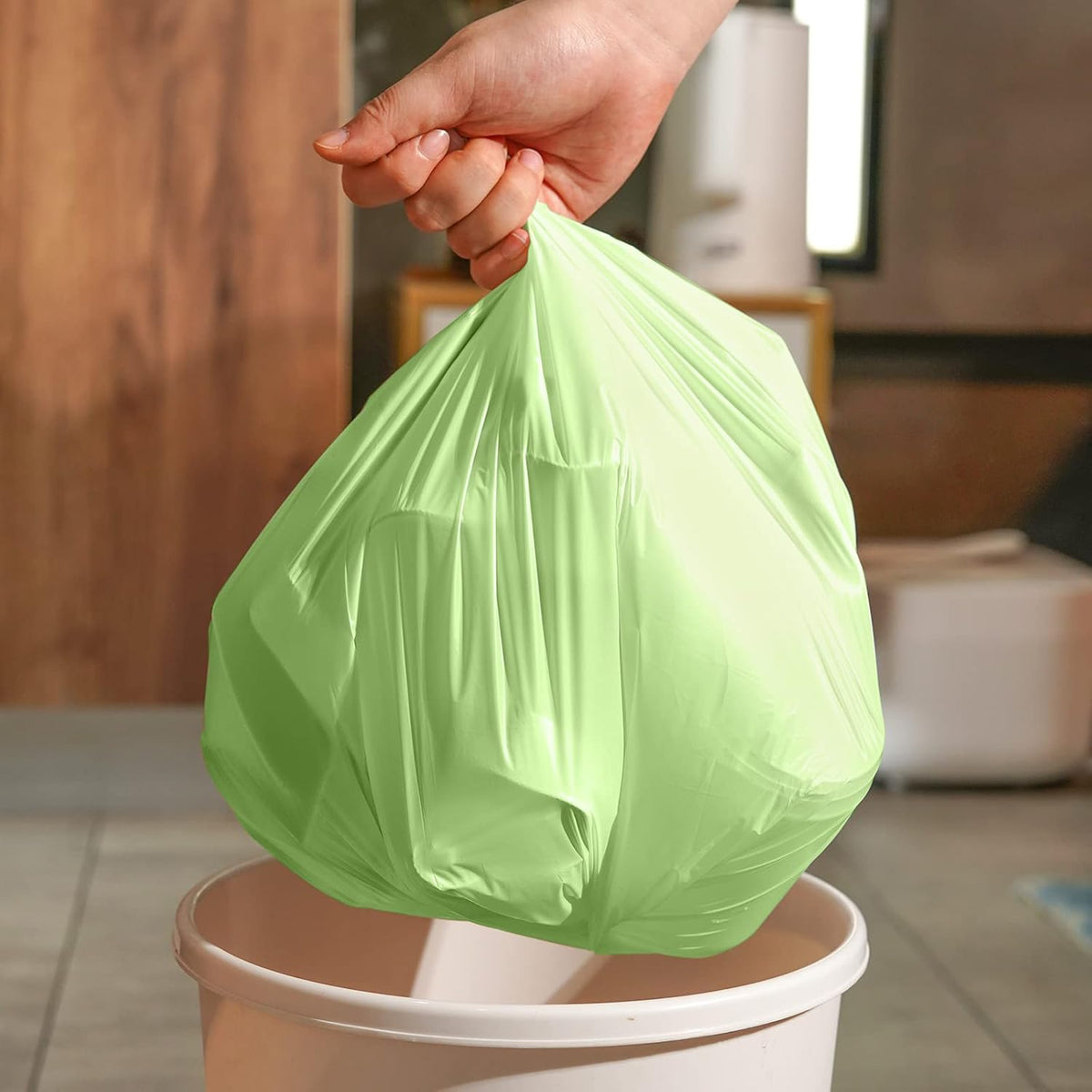 Compostable Trash Bags 2.6 Gallon 100 Counts Compost Small Garbage Bag for Kitchen Bathroom BPI