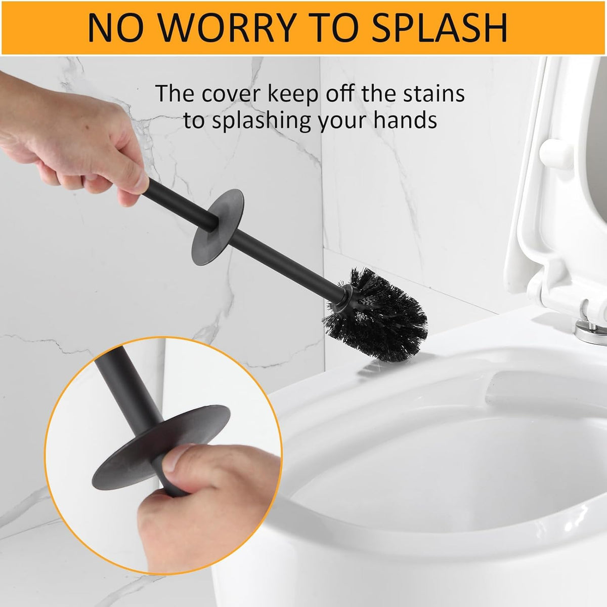 BGL Standing Toilet Brush and Holder Brushed Gold Aluminium Toilet Bowl Cleaner Brush and Holder
