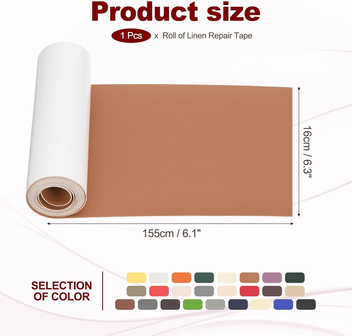 PATIKIL Leather Patches Tape for Furniture, 6.3 x 61 Inch Self Adhesive Vinyl Leather Repair Kit