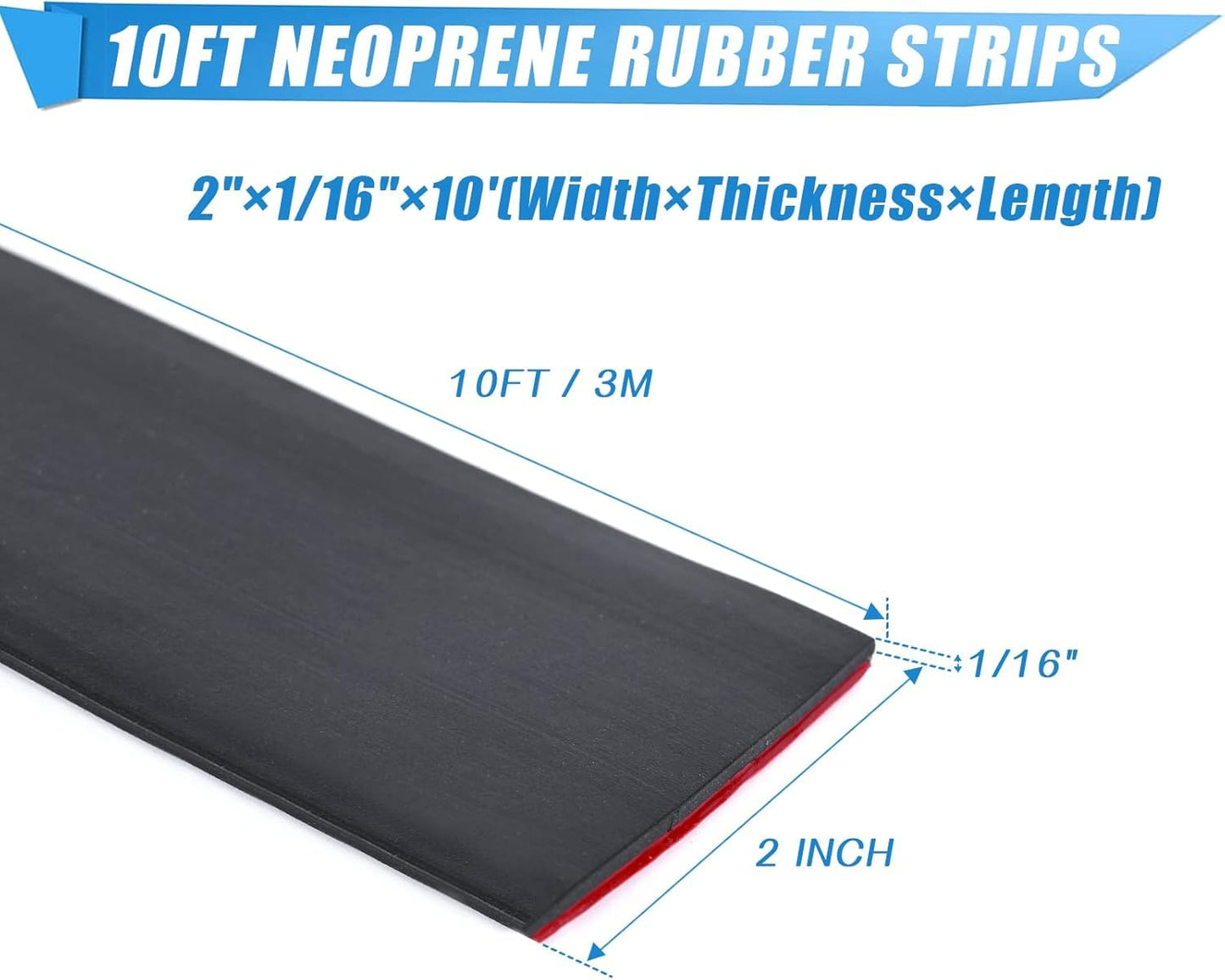 Adhesive Rubber Strips Neoprene Rubber Sheets, Rolls & Strips with Adhesive Backing Rubber Pads