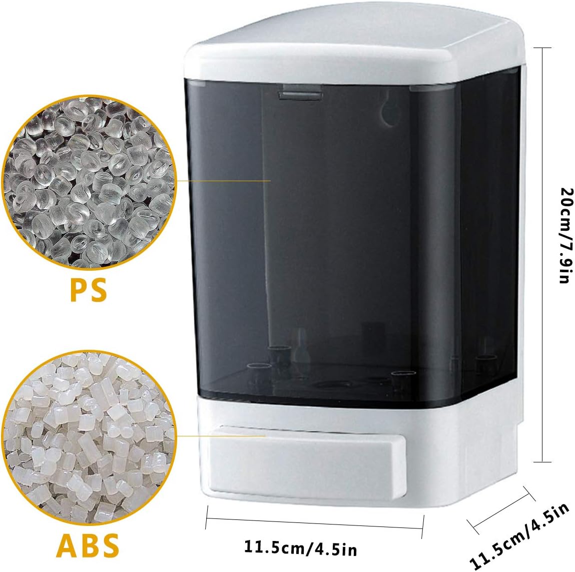 Manual Soap Dispenser 33.8oz / 1000ml Kitchen Bathroom Wall Mounted Commercial Soap Dispenser for