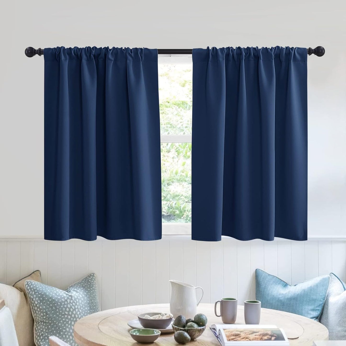 RYB HOME RV Curtains for Camper Windows - Soft Thermal Insulated Small Window Curtain Tiers for