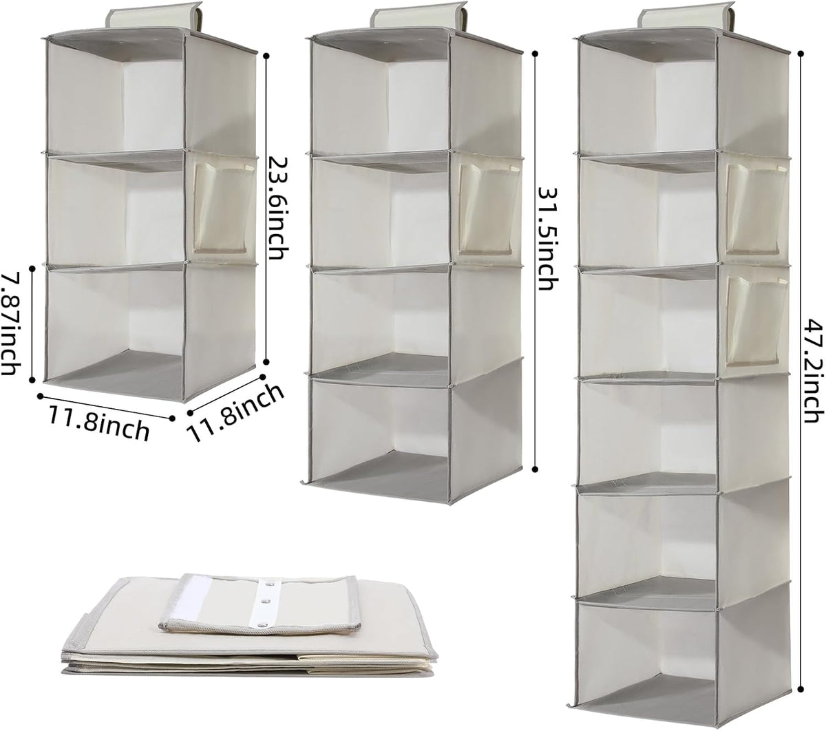 2 Packs Hanging Closet Organizer Storage, 4-Shelf Hanging Shelves for Closet, Closet Clothes