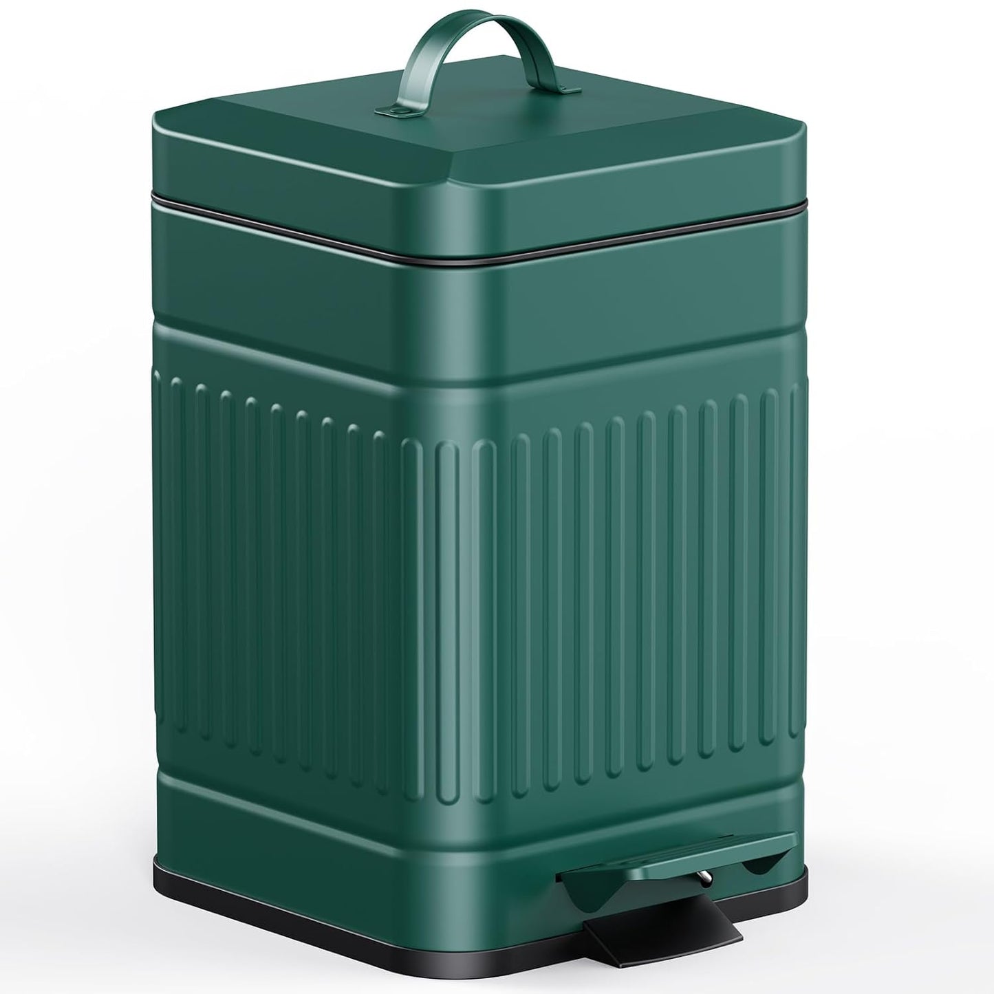 CEROELDA Small Trash Can with Lid-5L/1.3 Gal,Stainless Steel Outdoor Dog Poop Garbage Can-Farmhouse