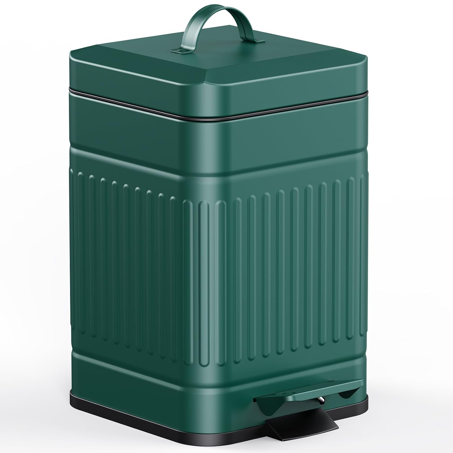 CEROELDA Small Trash Can with Lid-5L/1.3 Gal,Stainless Steel Outdoor Dog Poop Garbage Can-Farmhouse