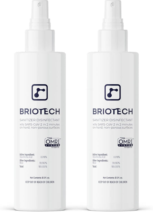 BRIOTECH Sanitizer Disinfectant Hypochlorous Spray, Kill 99.99% of Viruses & Bacteria, Control