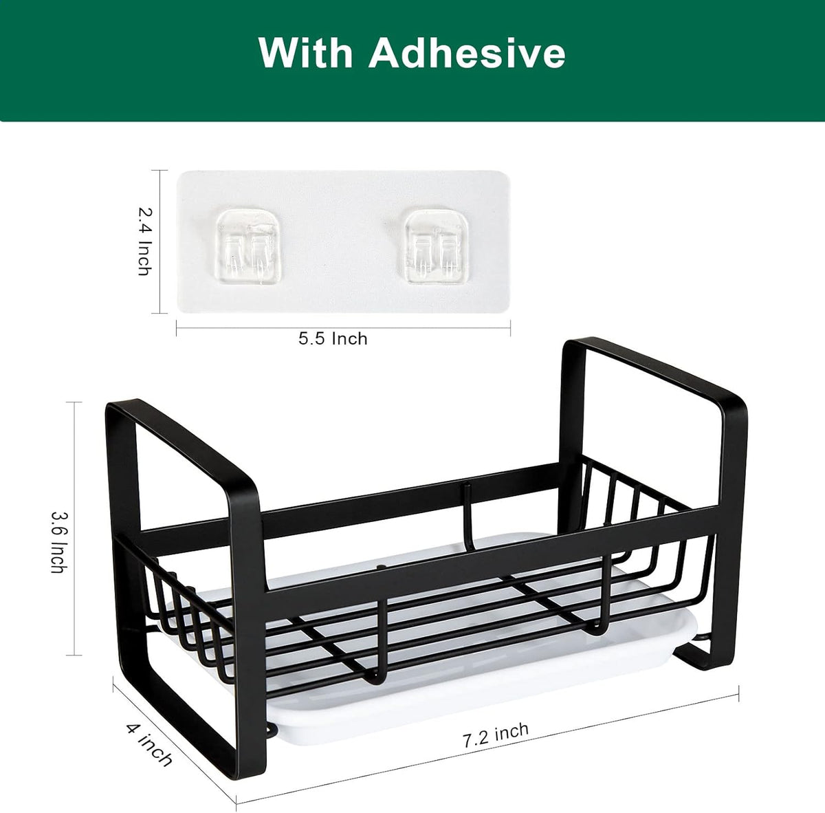 TEZZ Sponge Holder for Kitchen Sink- Stainless Steel Kitchen Sink Caddy for Organizing Sponge