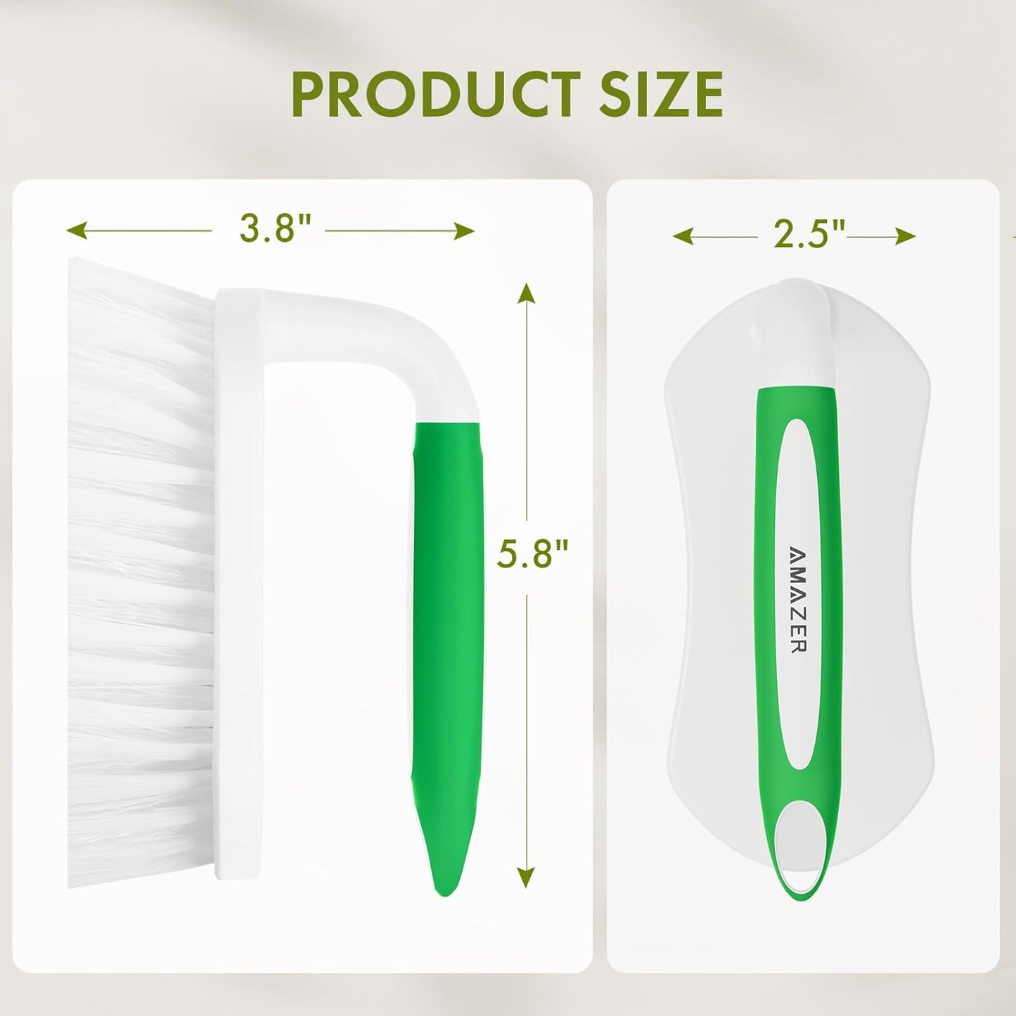 Amazer Scrub Brush for Cleaning Comfort Grip Shower Scrubber Stiff Bristles with Handle Heavy Duty