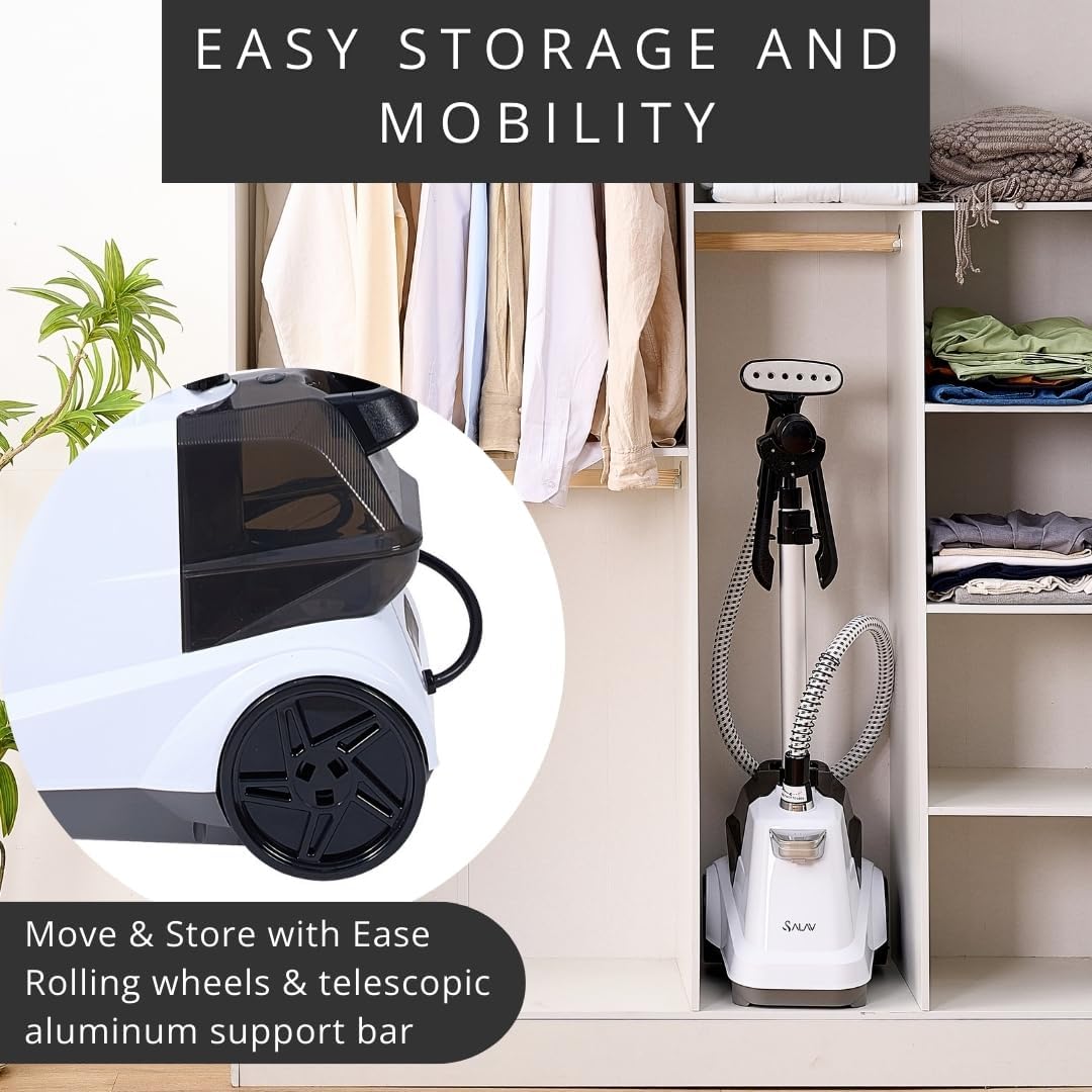 SALAV® Heavy Duty Smart Auto Shut-off Commercial Full-Size Garment Steamer, Beeping Alert when
