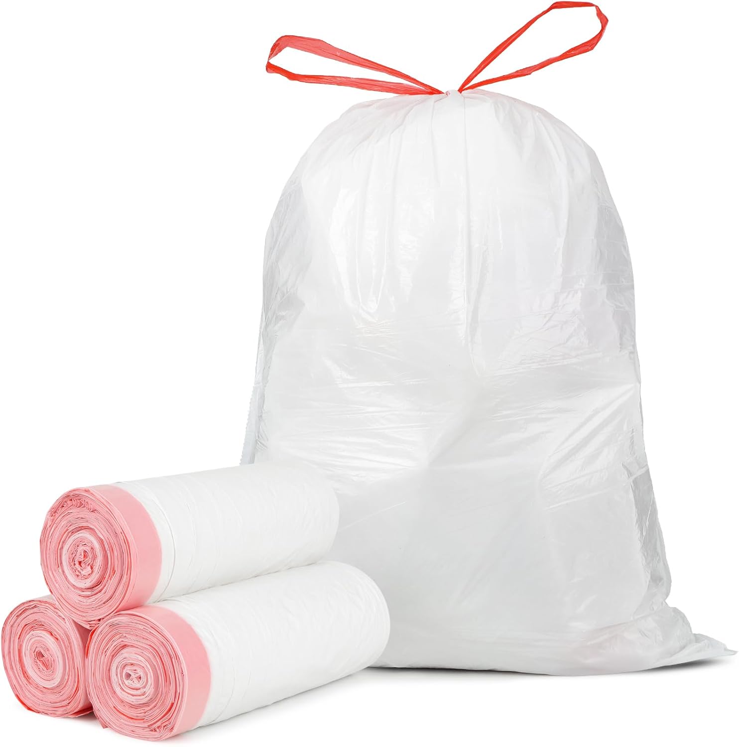 Ultra Thick 15 Gallon Drawstring Trash Bags, 108 Count Heavy Duty Large Plastic Garbage Bag, Leak