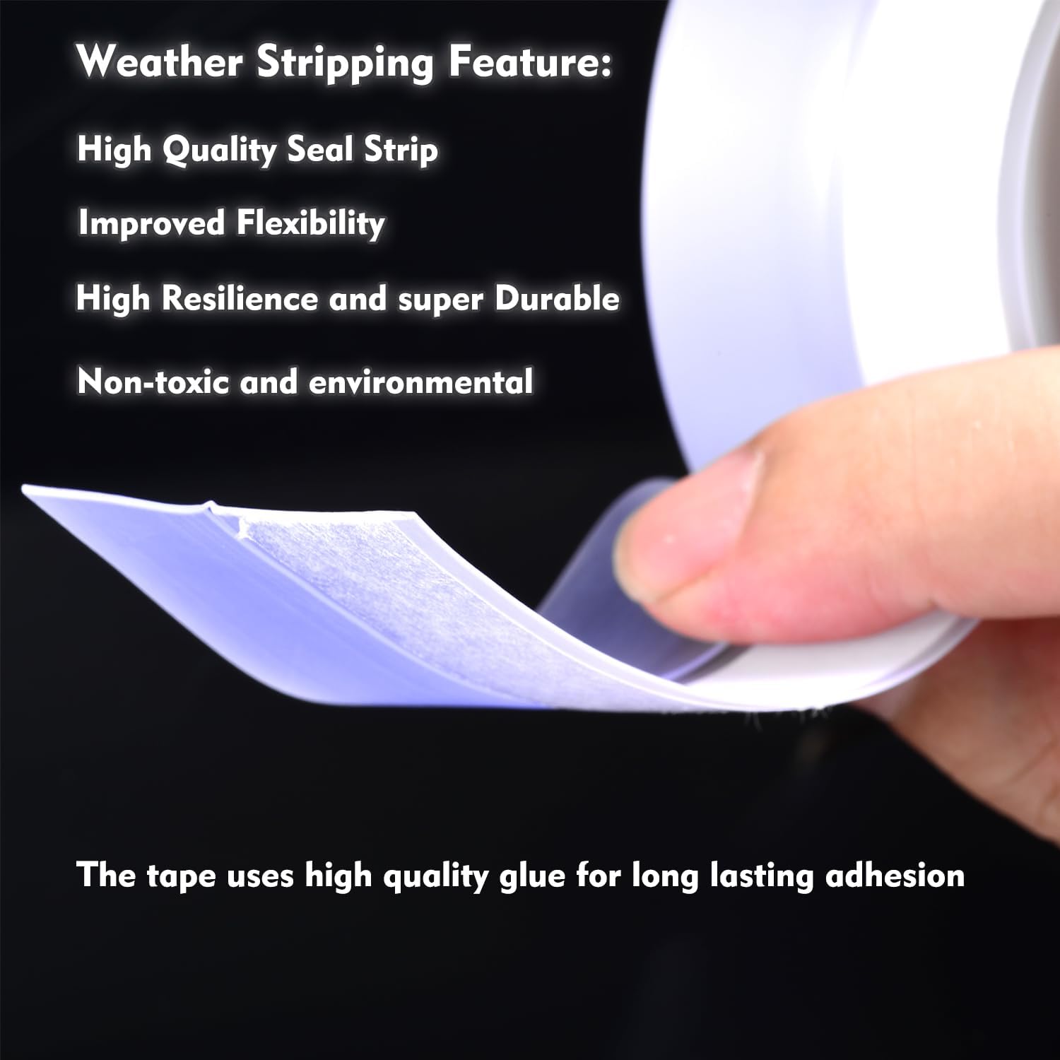Silicone Seal Weather Stripping Tape 16.5 Feet Strip Bottom Draft Insulation Stopper Tape