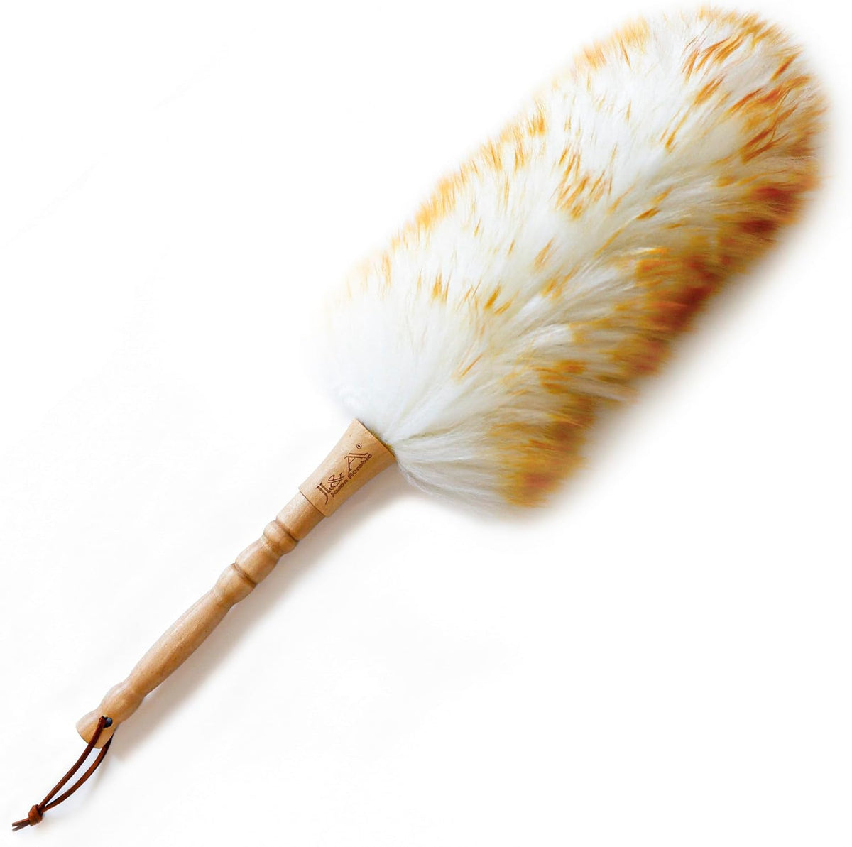 J&A Lambswool Dusters with Solid Wooden Handle, Flexible Head, Anti-Static, Comfortable Grips 17.8