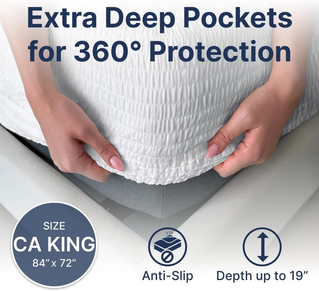PAULATO BY GA.I.CO California King Waterproof Mattress Protector – Mattress Cover for Cal King Size