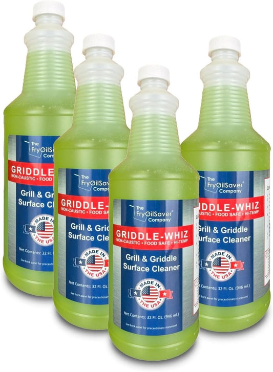 Griddle-Whiz Grill & Griddle Cleaner (4-Pack) | Removes Grease, Food Residue, Burnt On Organics |