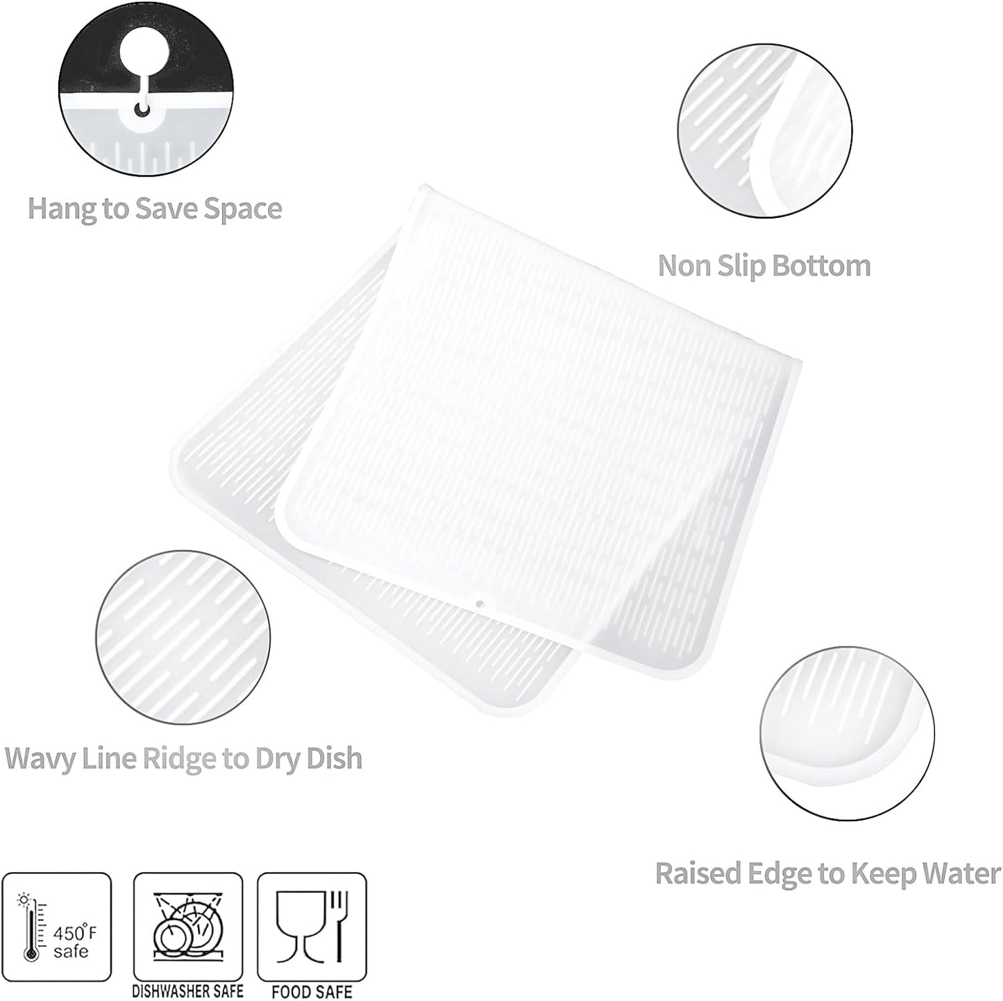 Silicone Dish Drying Mat for Multiple Usage,Easy clean,Eco-friendly,Heat-resistant Silicone Mat for