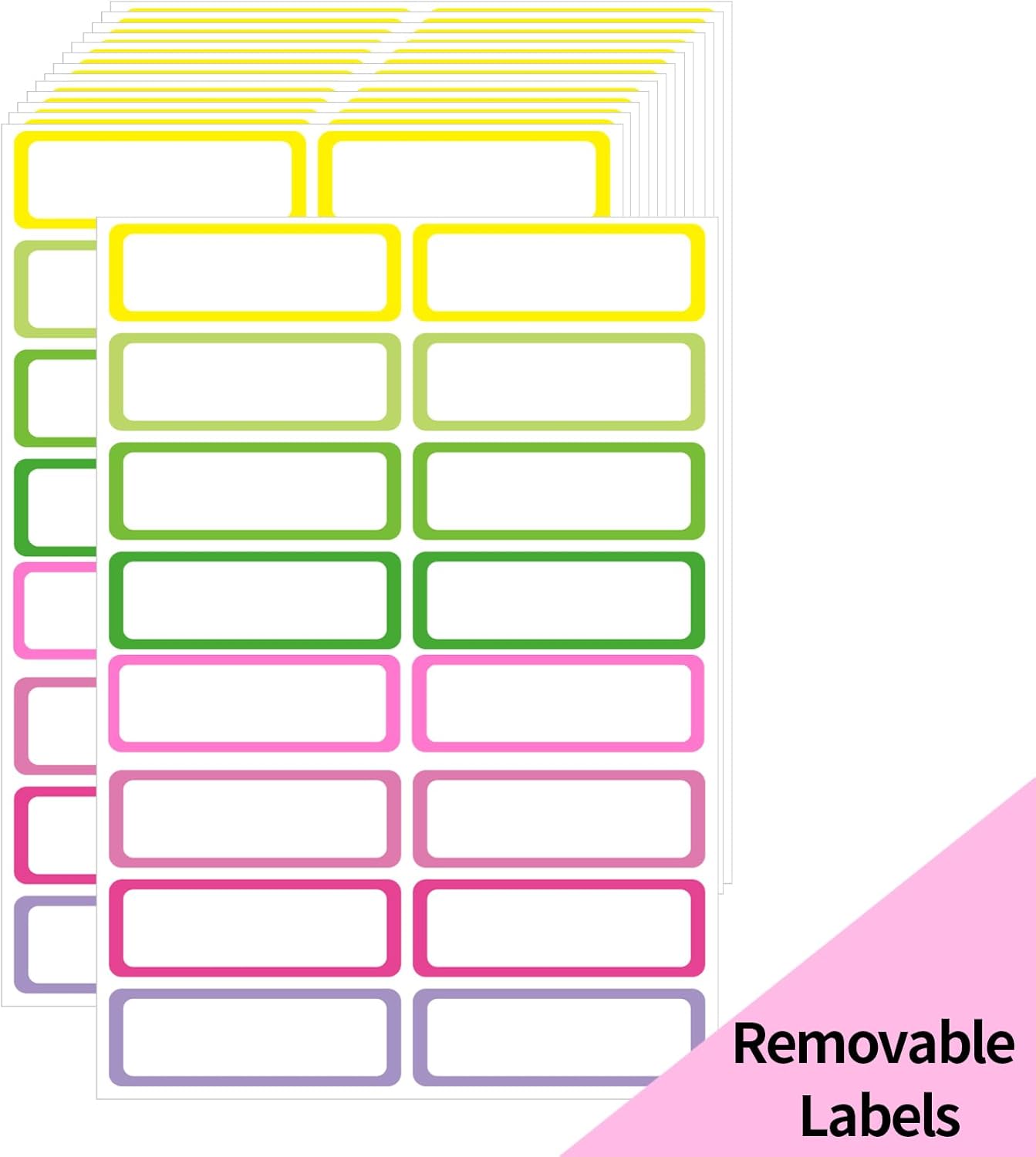 STARLIBOO Removable Labels, Removable Colored Labels Stickers,1x3 Inch Rectangular Stickers