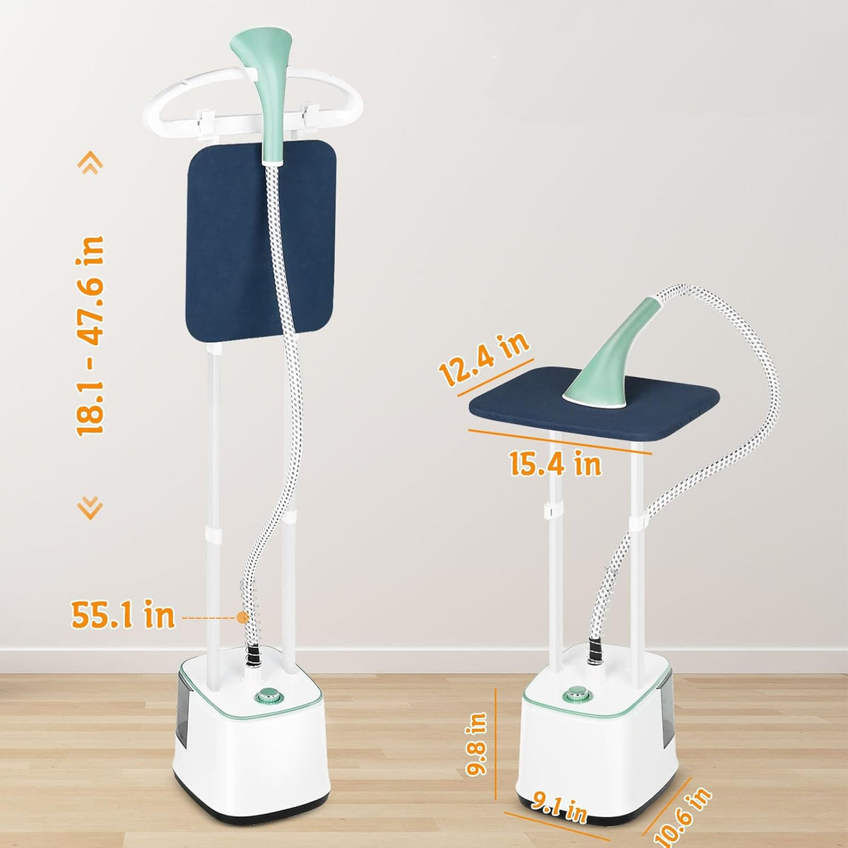 Standing Garment Steamer, 2000W Powerful Steamer for Clothes, 10 Steam Levels, 2.7L Water Tank for