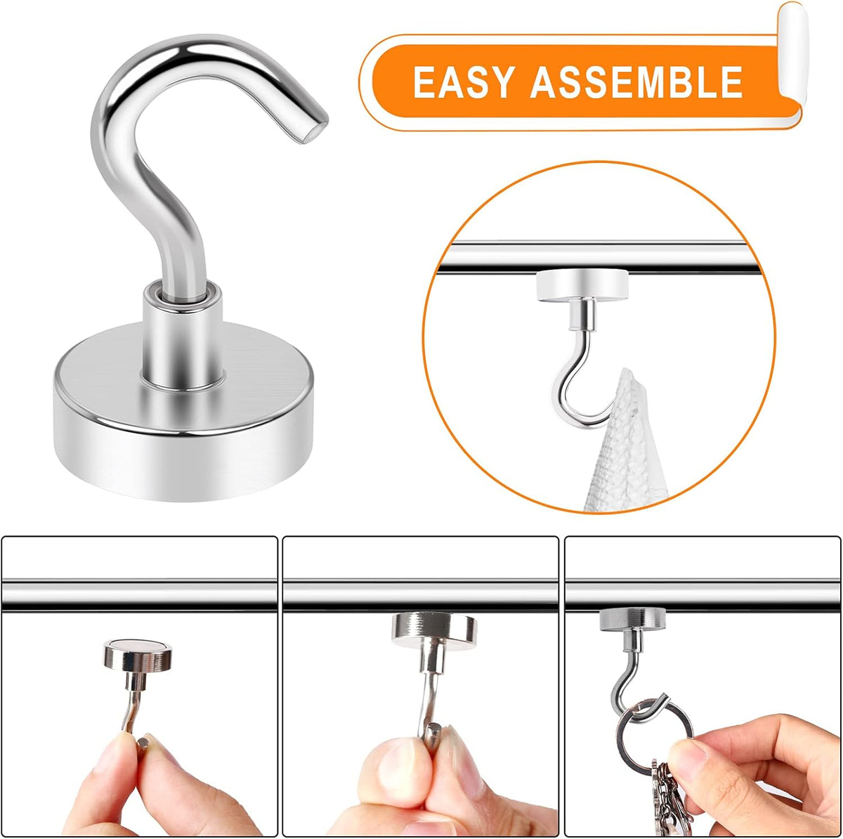 MIKEDE Magnetic Hooks, 28Lbs+ Strong Magnetic Hooks Heavy Duty for Cruise Cabins, Super Hanging