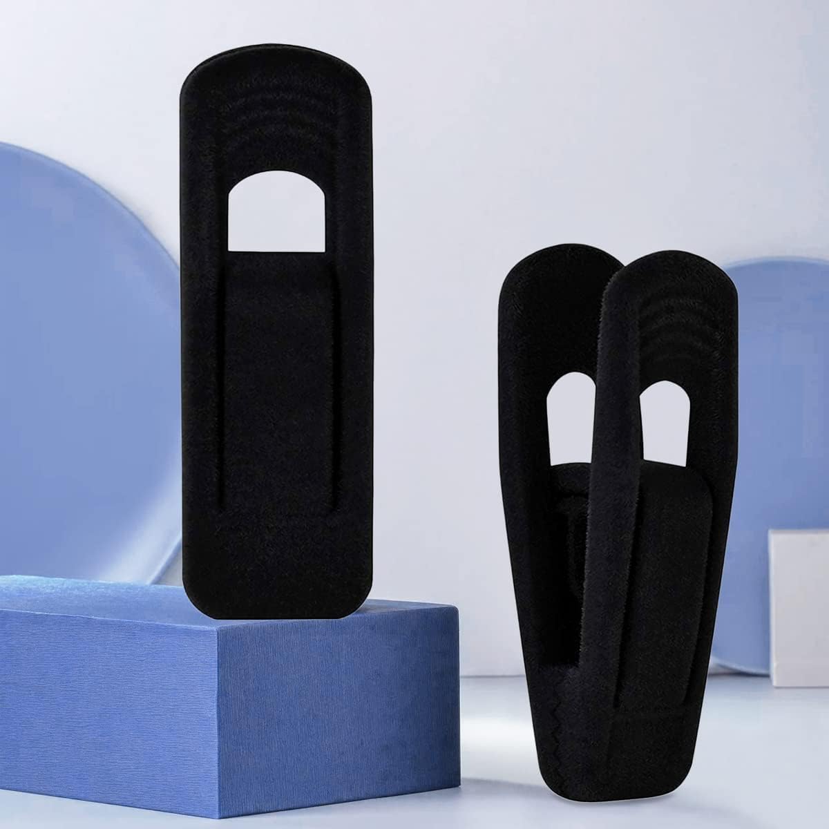 Black Velvet Hanger Clips (60-Pack), Strong Finger Clips for Velvet Hangers, Skirt Hanger Clips Fit