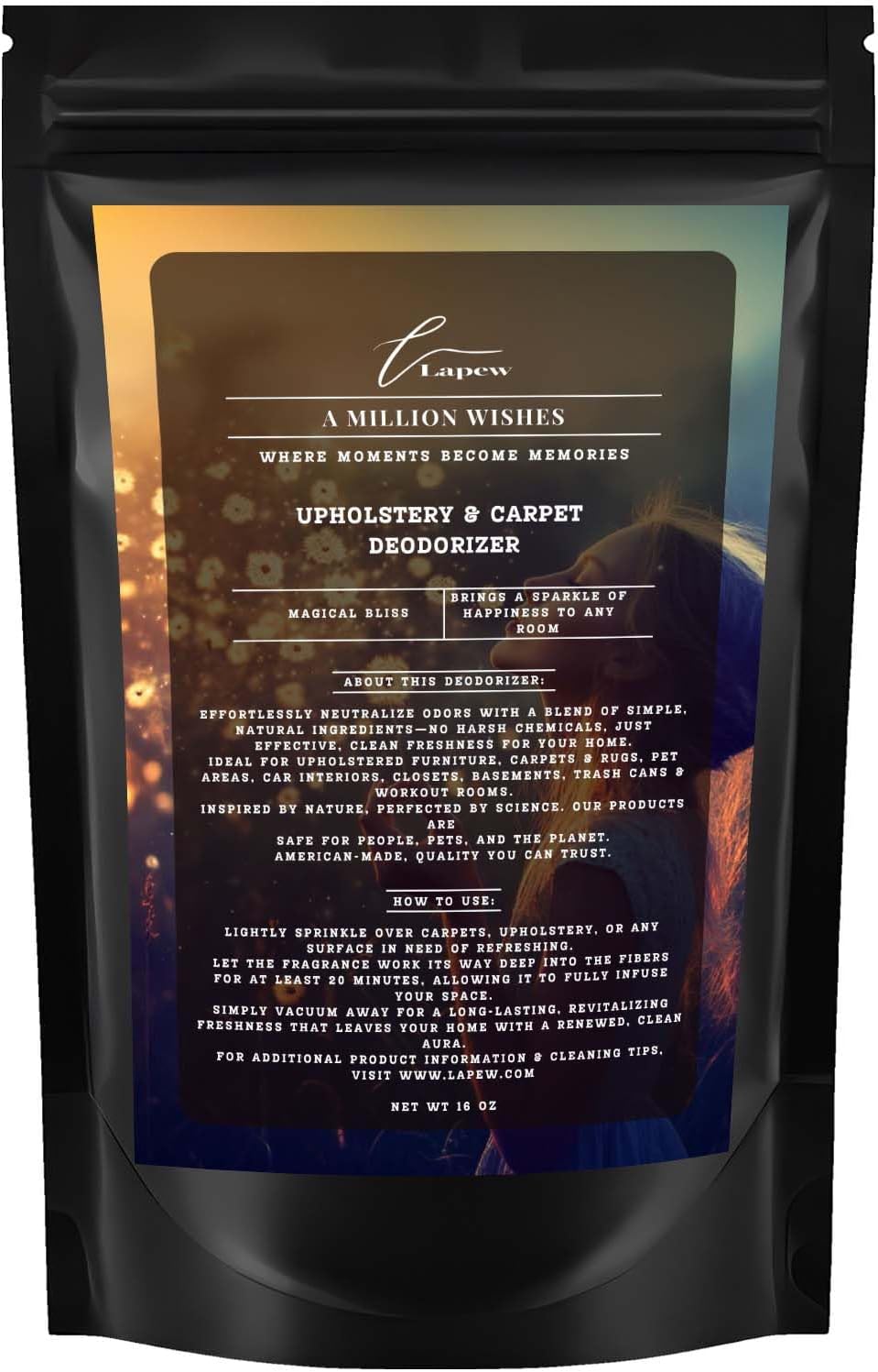 A Million Wishes Carpet Freshener Powder: Powerful Odor Eliminator for Home, Upholstery Deodorizer