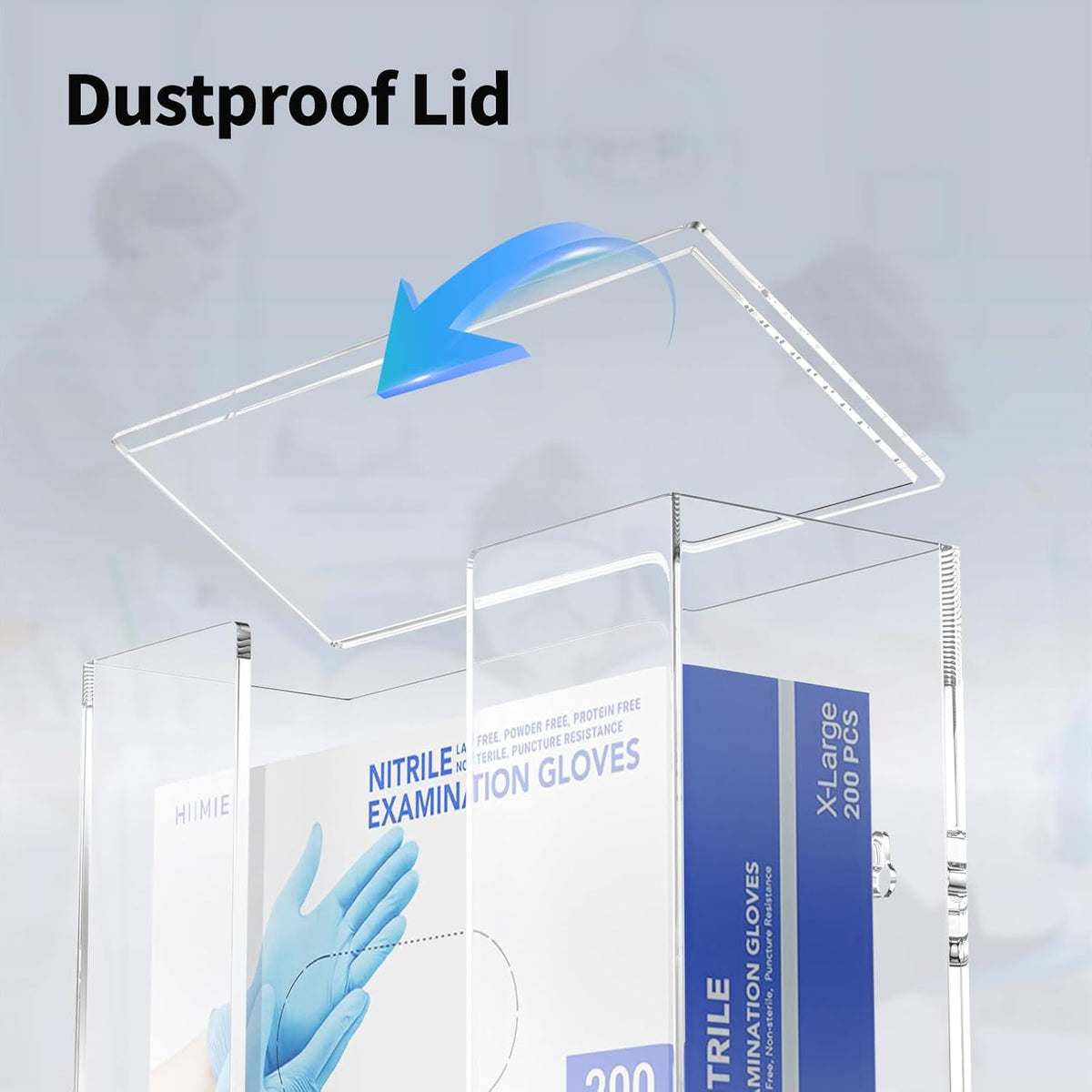 HIIMIEI Acrylic Glove Dispenser Wall Mount, Clear Plastic Glove Rack Floating Triple Gloves Box