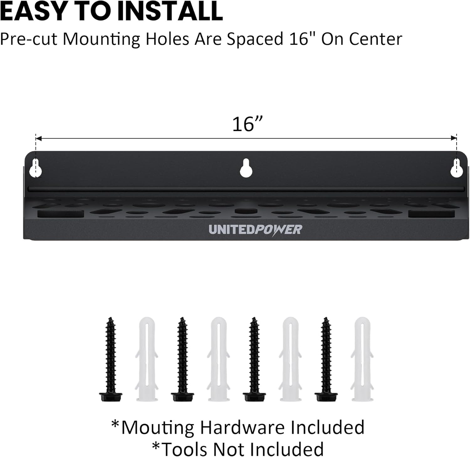 UNITEDPOWER Wall Mount Tool Storage Rack, Screwdriver Holder, Pliers Organizer, Wrench Utility