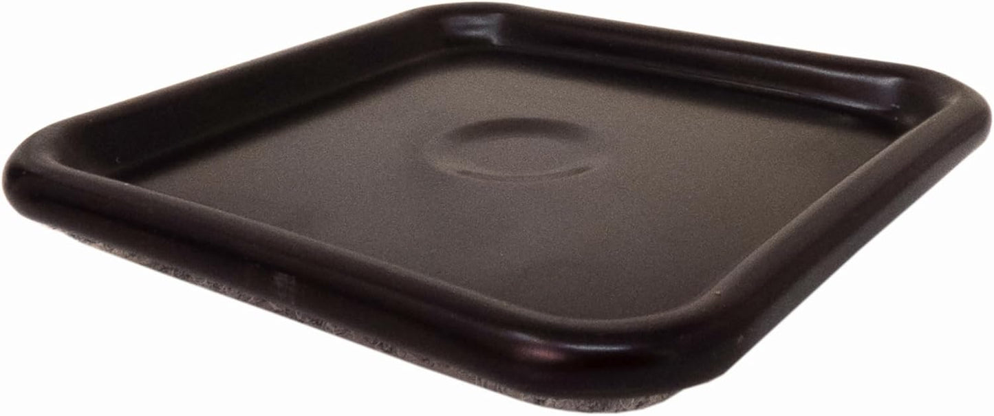 softtouch 1 3/4" Square Carpeted Bottom Furniture Caster Cups, Protect Hardwood Floors, Brown/Grey