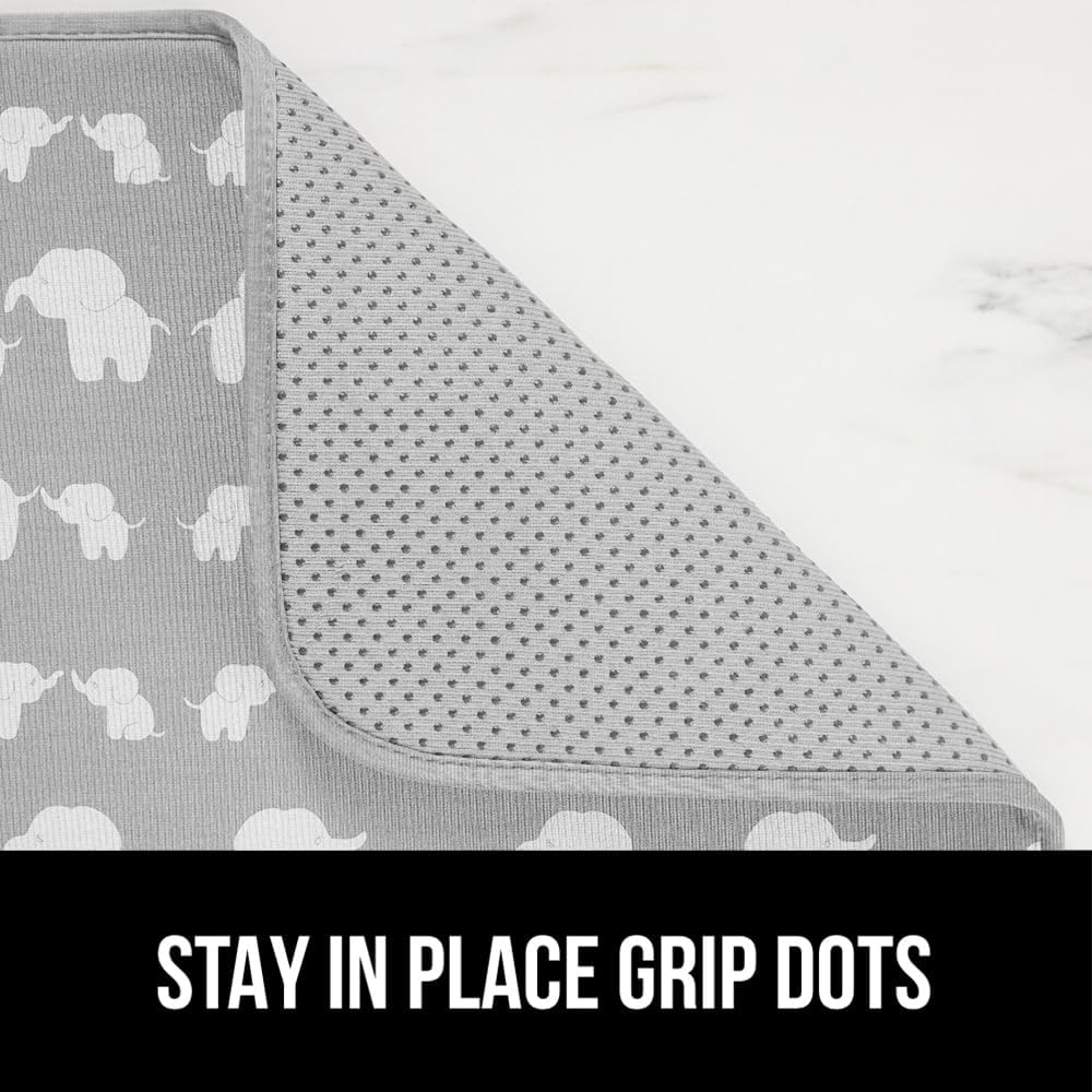 GORILLA GRIP Ultra Water Absorbent Microfiber Dish Drying Mat, 18x24, Quick Dry Mesh, Slip