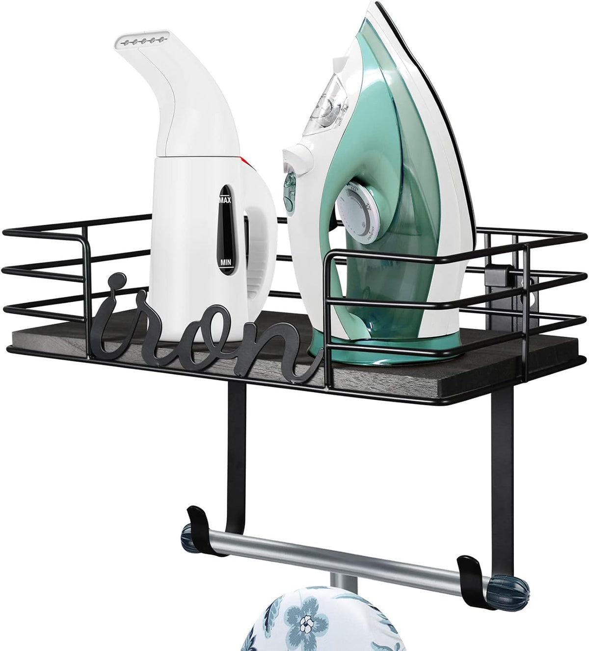 TJ.MOREE Ironing Board Hanger Wall Mount - Laundry Room Iron and Ironing Board Holder, Metal Wall