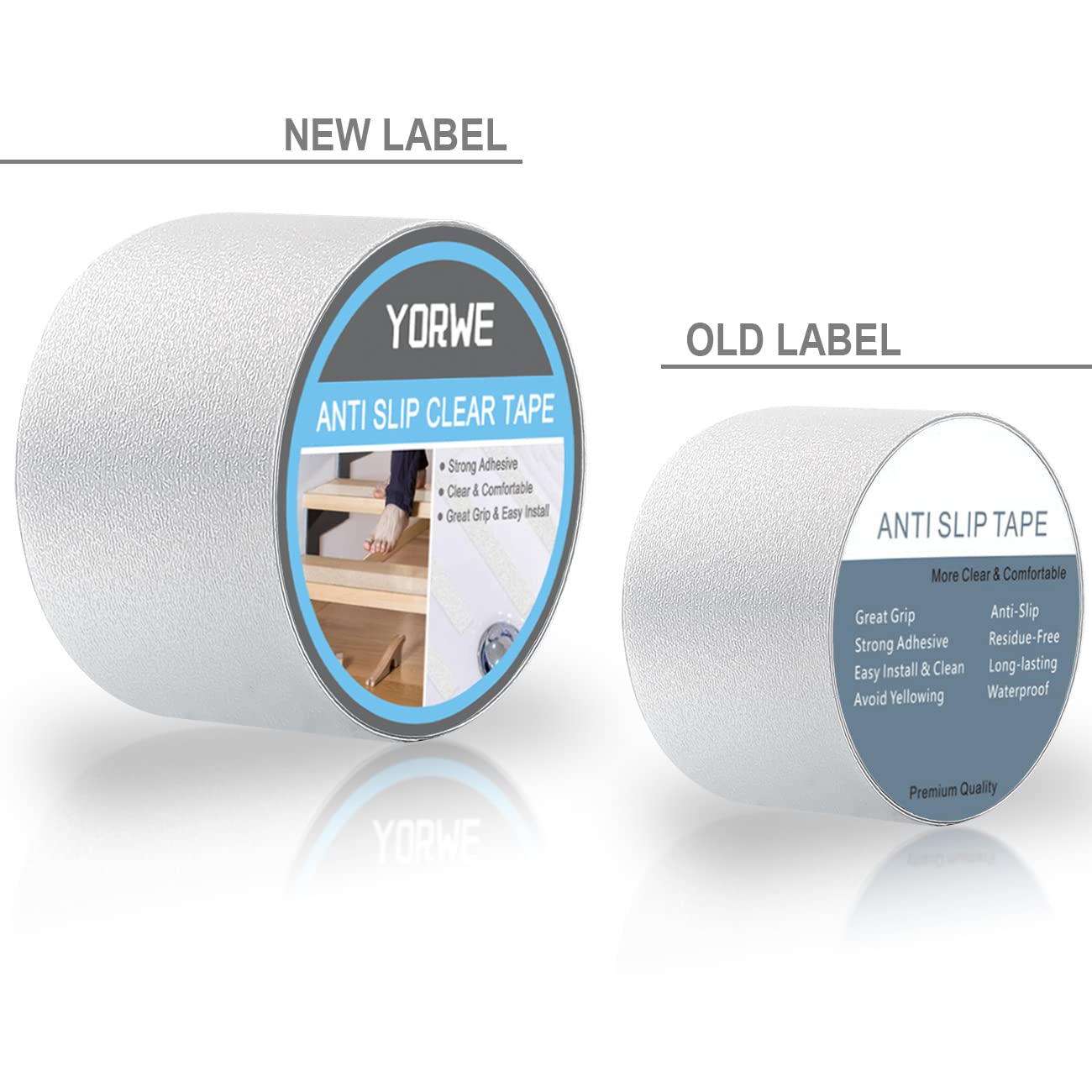Anti Slip Tape Transparent, More Clear and Comfortable Safety Track Tape (4" Width x 190" Long