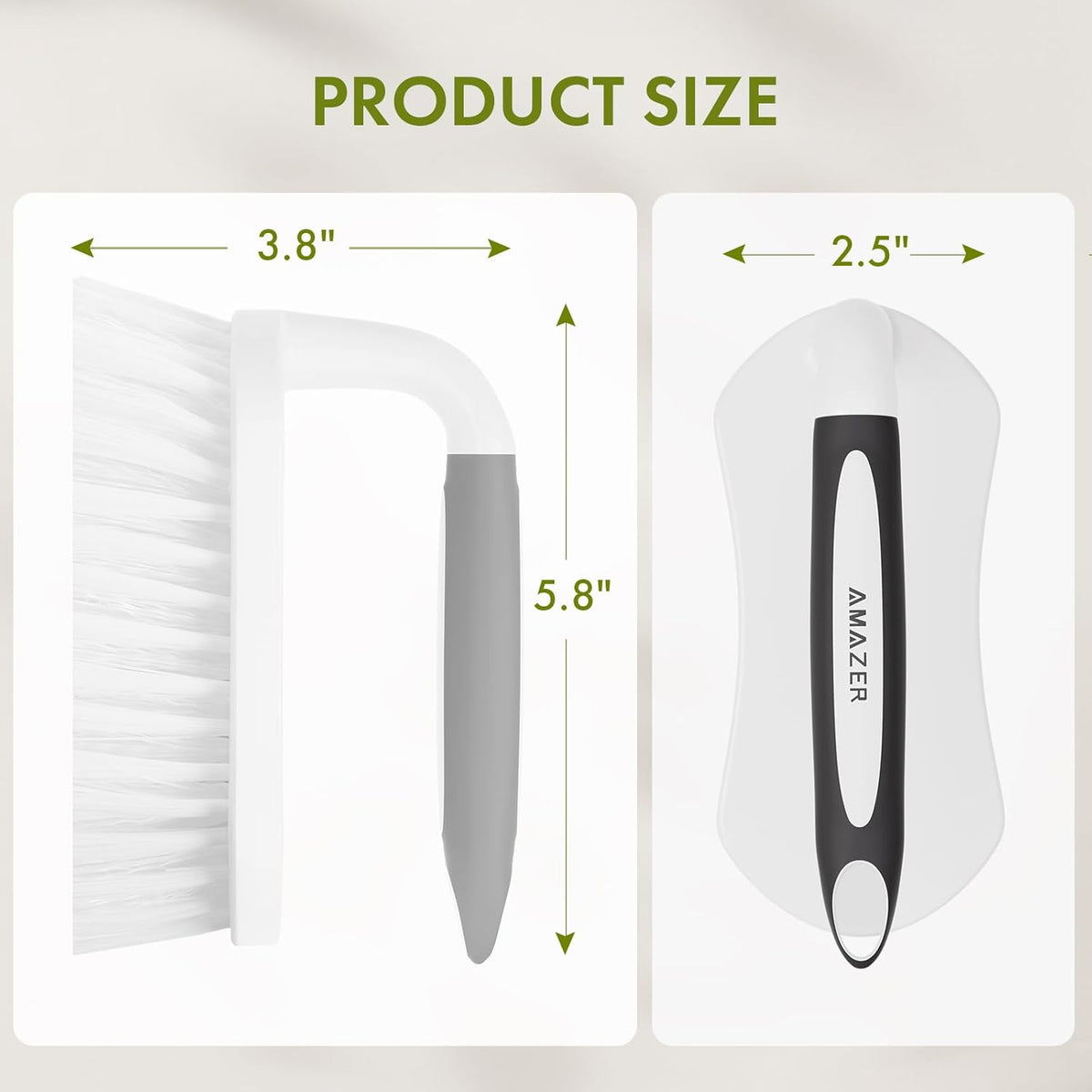 Amazer Scrub Brush for Cleaning Comfort Grip Bathtub Scrubber Stiff Bristles with Handle Heavy Duty