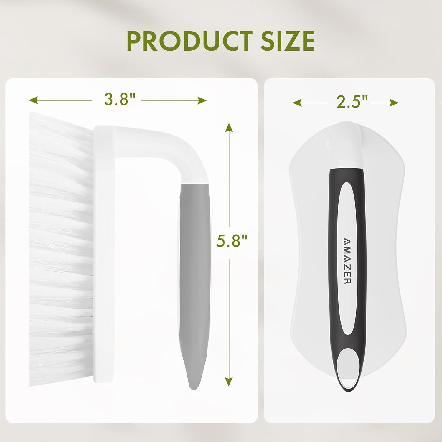 Amazer Scrub Brush for Cleaning Comfort Grip Bathtub Scrubber Stiff Bristles with Handle Heavy Duty