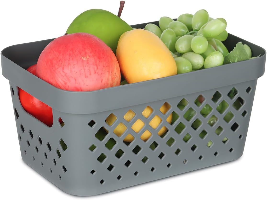 Glad Plastic Baskets for Organizing, Set of 6 | Pantry Storage for Under Counter, Linen Closet, and