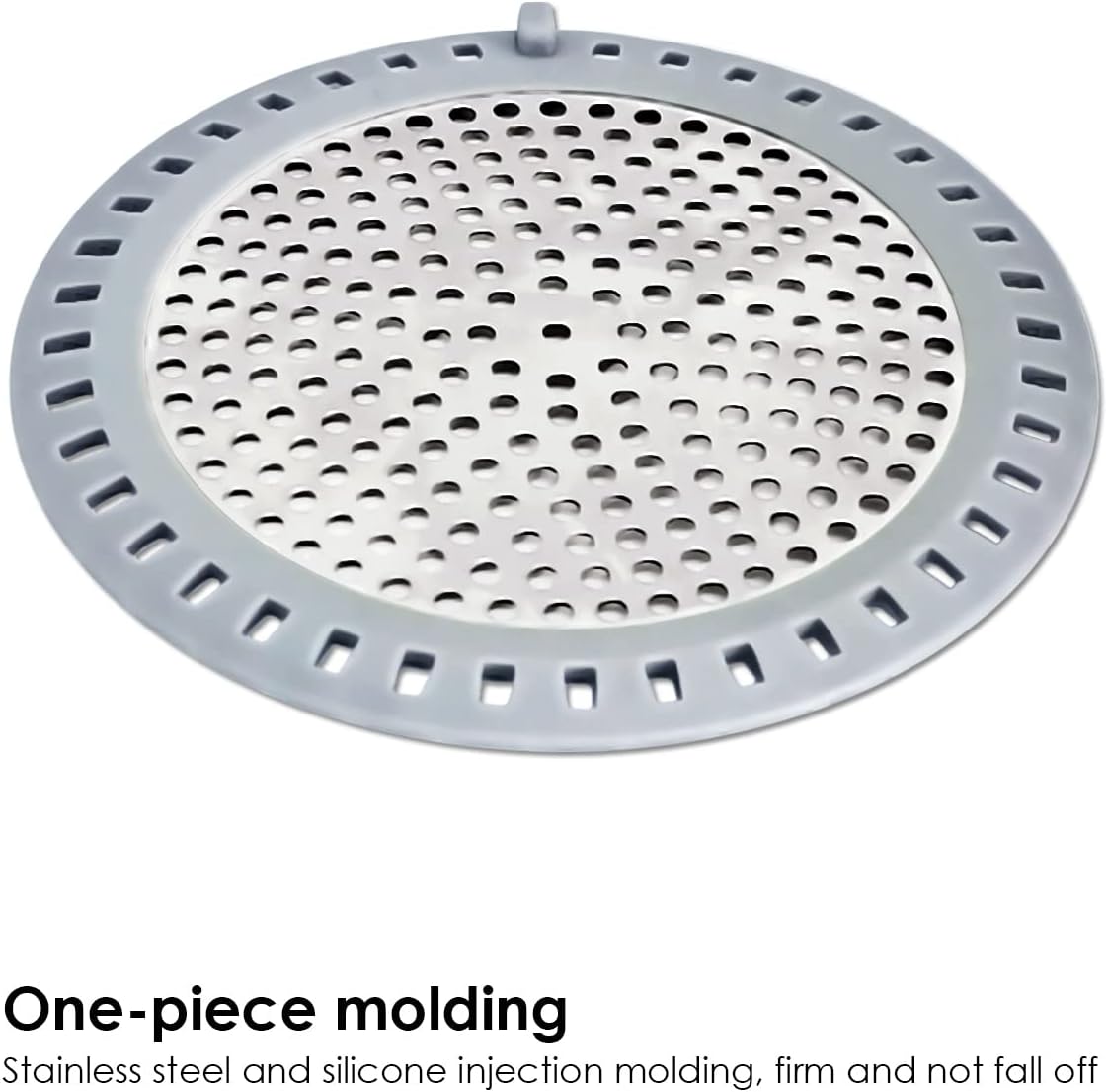 2PCS Shower Drain Hair Catcher, Shower Drain Strainer, Stainless Steel with Silicone Edging, 4.75