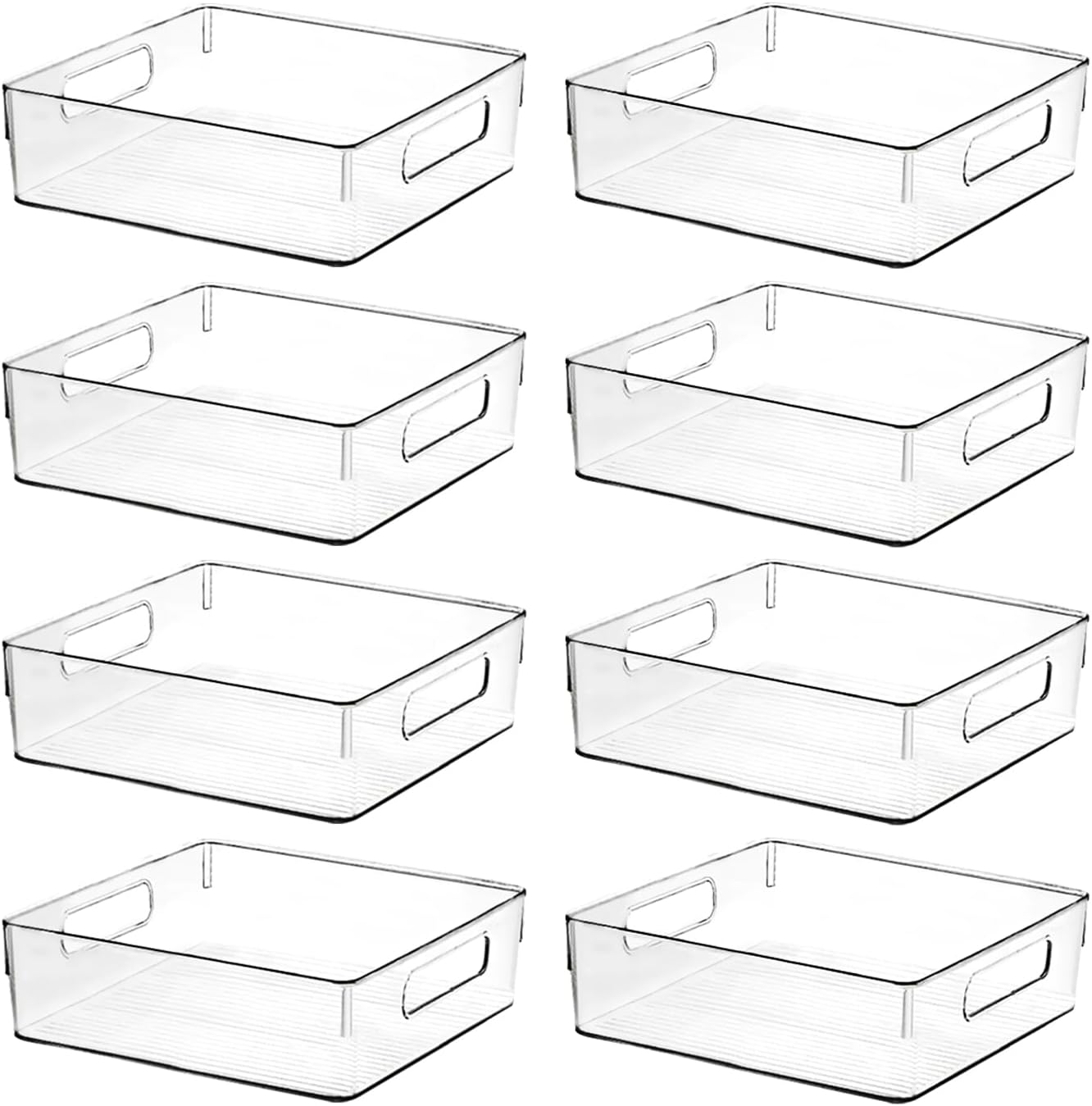 Clear Plastic Storage Bins, Home Bathroom Laundry Room Freezer Refrigerator Pantry Organizers and