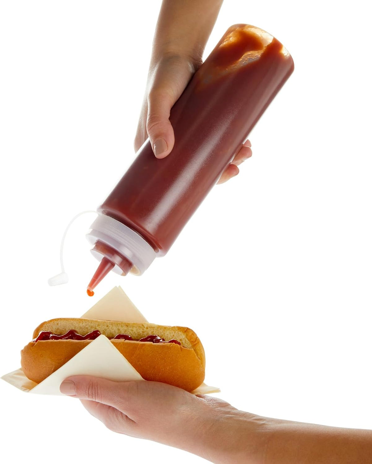 Stockroom Plus Condiment Squeeze Bottles - 24 oz, Clear, 6-Pack - Plastic Squeeze Bottle Set for