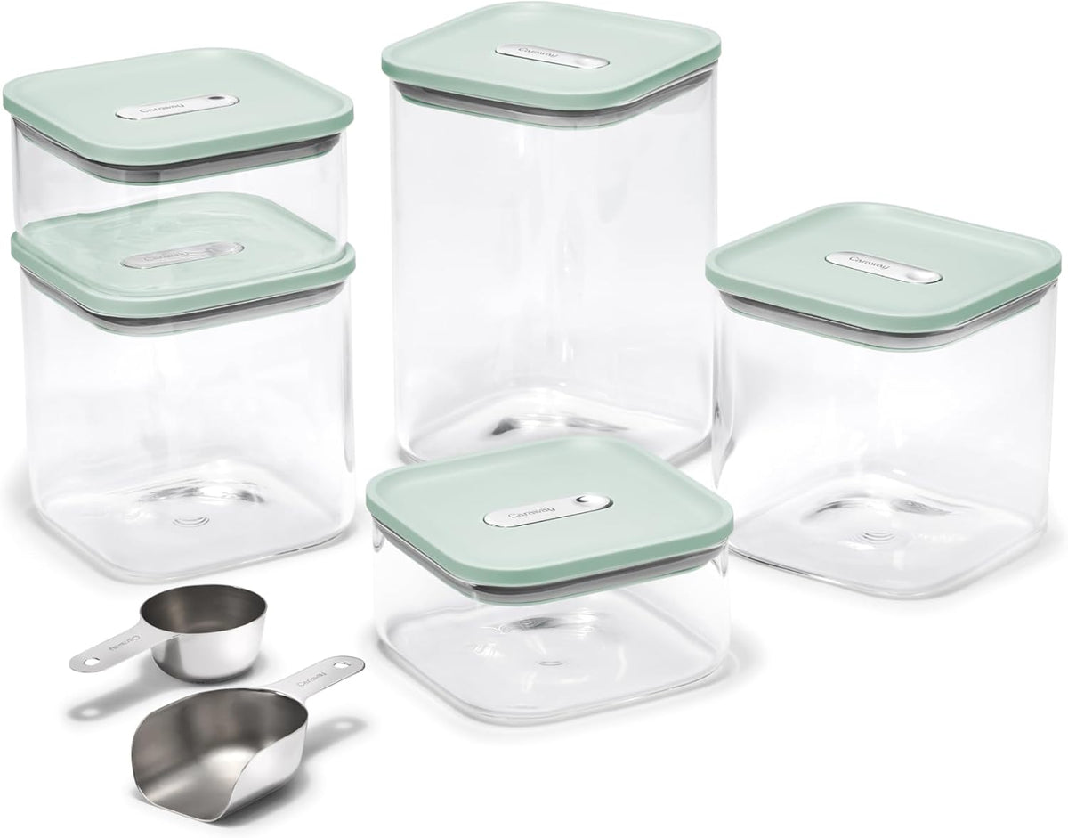 Caraway 14-Piece Glass Airtight Food Storage Containers with Lids – Non-Toxic, BPA-Free Kitchen