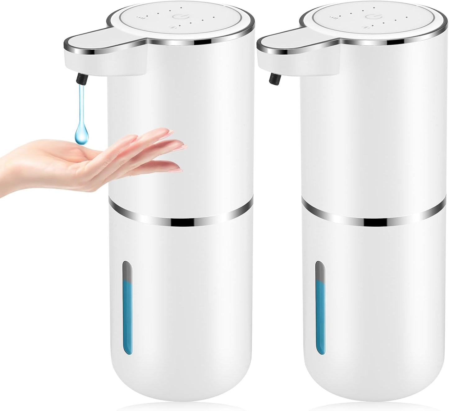 2 Pack Automatic Soap Dispenser,Automatic Liquid Soap Dispenser Touchless,12.8oz/380ml USB