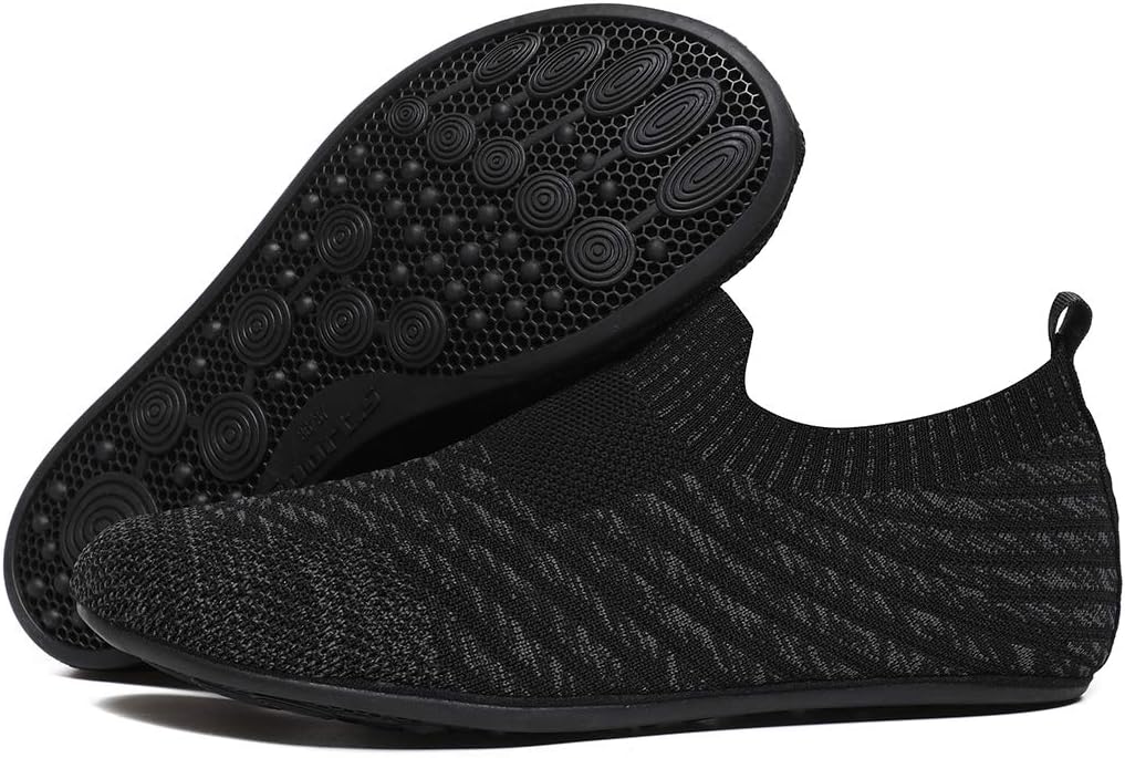 QZKDM Lightweight Slip on Grip Indoor House Slippers Barefoot Non Slip Home Exercise Yoga Shoes for