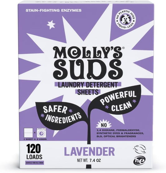 Molly’s Suds Laundry Detergent Sheets | Gentle on Sensitive Skin, Powerful Bio-Based Enzymes